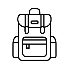 hiking backpack icon, hiking backpack line art - simple line art of hiking backpack, perfect for hiking backpack logos and icons
