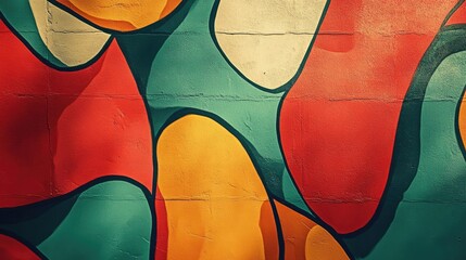 Abstract Colorful Wall Art Featuring Organic Shapes