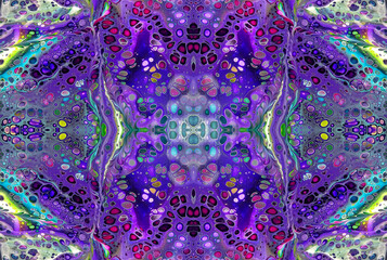 Kaleidoscopic Abstract Art with Vibrant Multicolor Patterns and Intricate Swirl Designs