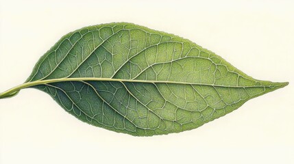 Obraz premium A detailed close-up of a green leaf showcasing its texture and veins.