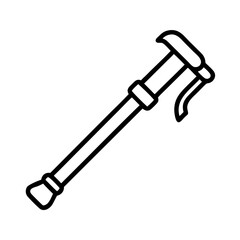 hiking stick icon, hiking stick line art - simple line art of hiking stick, perfect for hiking stick logos and icons