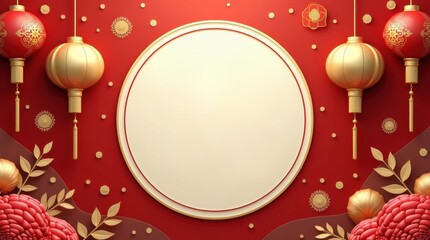 Vibrant chinese new year banner design festive celebration graphic art red background creative concept