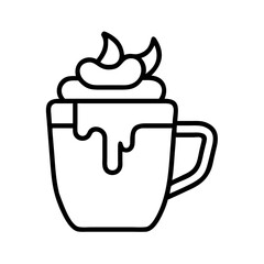 hot cocoa icon, hot cocoa line art - simple line art of hot cocoa, perfect for hot cocoa logos and icons