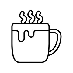 hot cocoa icon, hot cocoa line art - simple line art of hot cocoa, perfect for hot cocoa logos and icons