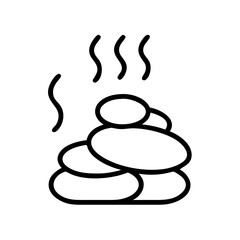 hot stones icon, hot stones line art - simple line art of hot stones, perfect for hot stones logos and icons
