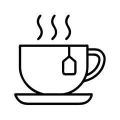 hot tea cup icon, hot tea cup line art - simple line art of hot tea cup, perfect for hot tea cup logos and icons