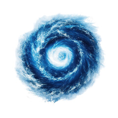 A swirling blue ocean vortex representing powerful nature forces and dynamic energy. transparent background