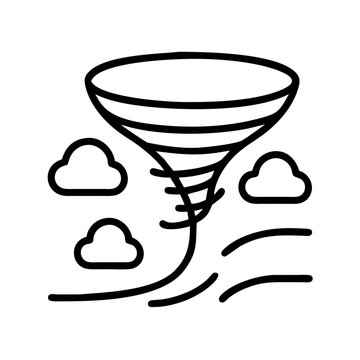 black tornado icon with clouds clip art preview