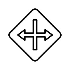 Fototapeta premium intersection icon, intersection line art - simple line art of intersection, perfect for intersection logos and icons