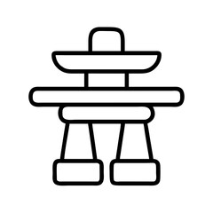 inukshuk icon, inukshuk line art - simple line art of inukshuk, perfect for inukshuk logos and icons