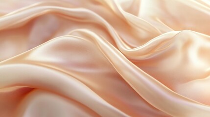 Fototapeta premium Abstract flowing soft peach fabric background with smooth elegant drapery texture