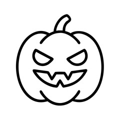 jack o lantern icon, jack o lantern line art - simple line art of jack o lantern, perfect for jack o lantern logos and icons