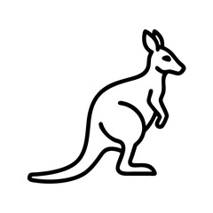 kangaroo icon, kangaroo line art - simple line art of kangaroo, perfect for kangaroo logos and icons