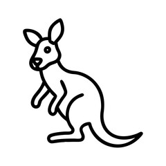 kangaroo icon, kangaroo line art - simple line art of kangaroo, perfect for kangaroo logos and icons