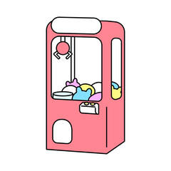 シンプルな赤いクレーンゲーム機　景品つき⭐︎PNG