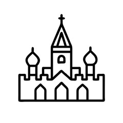 kremlin icon, kremlin line art - simple line art of kremlin, perfect for kremlin logos and icons