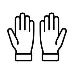 laboratory gloves icon, laboratory gloves line art - simple line art of laboratory gloves, perfect for laboratory gloves logos and icons