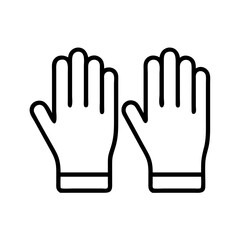 laboratory gloves icon, laboratory gloves line art - simple line art of laboratory gloves, perfect for laboratory gloves logos and icons