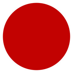 Isolated solid vibrant red circle creates bold striking visual contrast. Perfect geometric shape.
