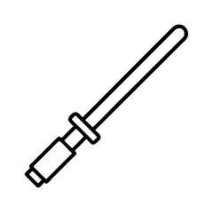 light saber icon, light saber line art - simple line art of light saber, perfect for light saber logos and icons