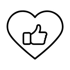 like icon, like line art - simple line art of like, perfect for like logos and icons
