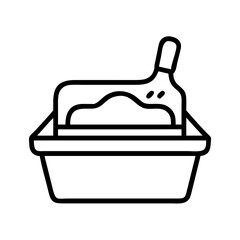 litter box icon, litter box line art - simple line art of litter box, perfect for litter box logos and icons