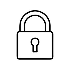 lock icon, lock line art - simple line art of lock, perfect for lock logos and icons