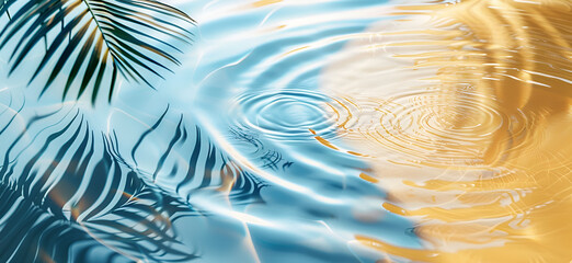 Spadające krople tworzące kręgi na powierzchni tropikalnego morza