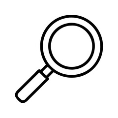 magnifying glass icon, magnifying glass line art - simple line art of magnifying glass, perfect for magnifying glass logos and icons