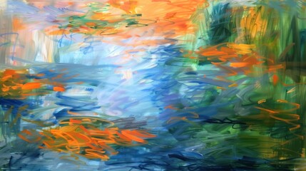 Fototapeta premium Abstract Landscape with Vibrant Colors