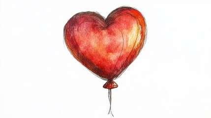 Heart Balloon Illustration for Romantic Occasions