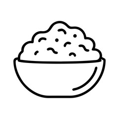 mashed potatoes icon, mashed potatoes line art - simple line art of mashed potatoes, perfect for mashed potatoes logos and icons