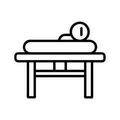 massage table icon, massage table line art - simple line art of massage table, perfect for massage table logos and icons