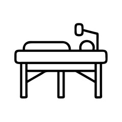 massage table icon, massage table line art - simple line art of massage table, perfect for massage table logos and icons