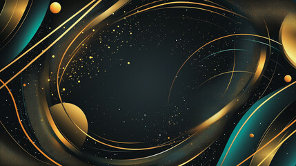 Abstract black background with Colorful circle lines. Digital future technology . Abstract business connection of lines from nodes innovation of communication in the network.