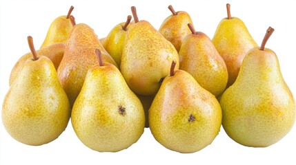 Fresh Yellow Pears on White Background for Healthy Eating Concept