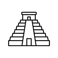 mayan temple icon, mayan temple line art - simple line art of mayan temple, perfect for mayan temple logos and icons