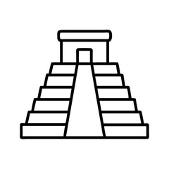 mayan temple icon, mayan temple line art - simple line art of mayan temple, perfect for mayan temple logos and icons