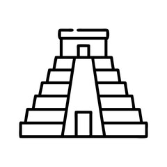 mayan temple icon, mayan temple line art - simple line art of mayan temple, perfect for mayan temple logos and icons