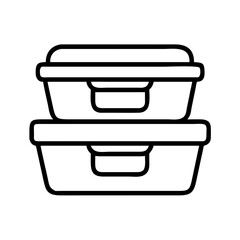 meal prep container icon, meal prep container line art - simple line art of meal prep container, perfect for meal prep container logos and icons
