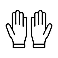 medical gloves icon, medical gloves line art - simple line art of medical gloves, perfect for medical gloves logos and icons