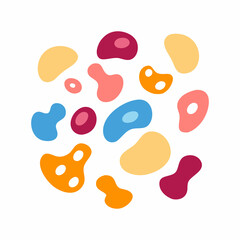Abstract Colorful Blob Pattern on White Background