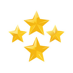 Obraz premium Five gold stars arranged in a cluster