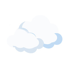Overlapping clouds icon with soft blue gradient