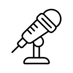 microphone icon, microphone line art - simple line art of microphone, perfect for microphone logos and icons