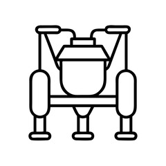 milking machine icon, milking machine line art - simple line art of milking machine, perfect for milking machine logos and icons