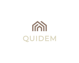 A house logo from lines. Home building premium icon. Creative architecture construction logo...