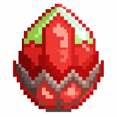 Fototapeta premium Retro Pixel Art Fabergé Inspired Gemstone Egg with Vibrant Colors