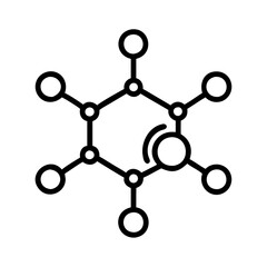 molecular model icon, molecular model line art - simple line art of molecular model, perfect for molecular model logos and icons