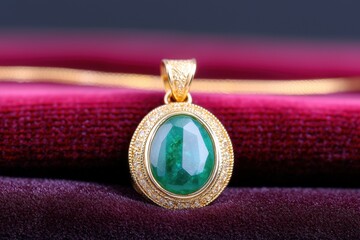 Elegant Jade Pendant in Intricate Gold Setting